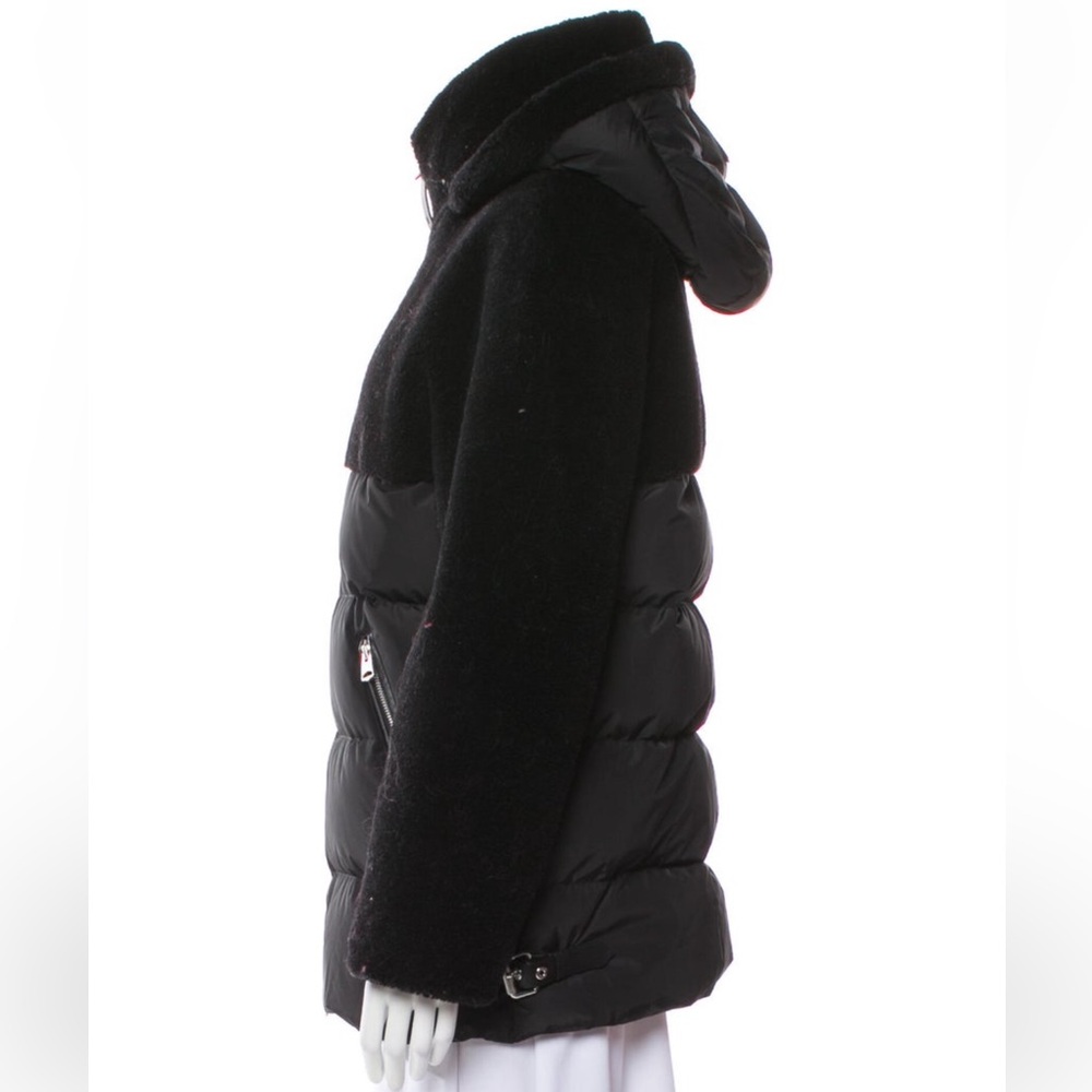 Mackage Black Hooded Mixed Media Puffer Coat - Picture 2 of 5